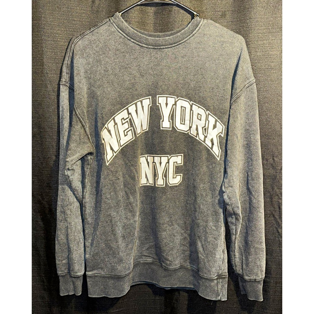 Garage Womens XS Gray New York NYC Crewneck Sweatshirt Collegiate Graphic